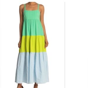 Tanya Taylor Dani Color-Block Maxi Dress Size 0
